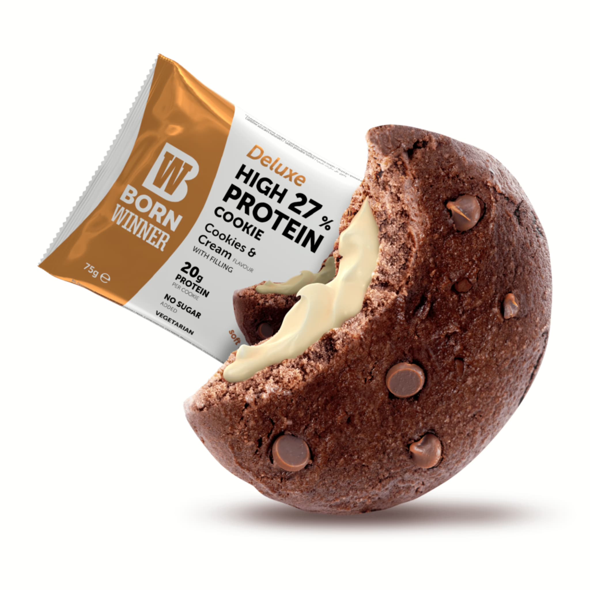 עוגת חלבון עם מילוי קרם Cookies & Cream with filling