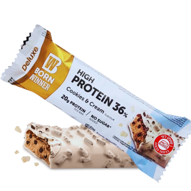 חטיף חלבון ללא תוספת סוכר בטעם קוקיז וקרם 20 גרם חלבון