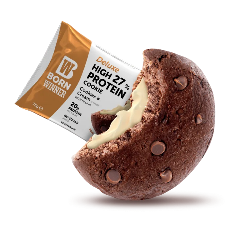 עוגת חלבון עם מילוי קרם Cookies & Cream with filling