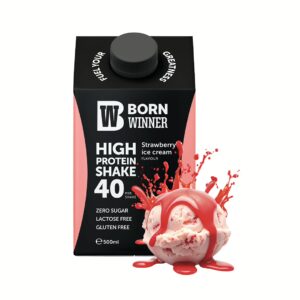 שייק חלבון תותים קרמי בטעם המזכיר גלידת תות אמיתית