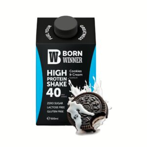 שייק חלבון עוגיות וקרם של Born Winner מתאים למי שמחפש התחלה חזקה והתאוששות מלאה אחרי כל אימון או אתגר יומיומי.עם טעם קרמי המזכיר גלידת עוגיות